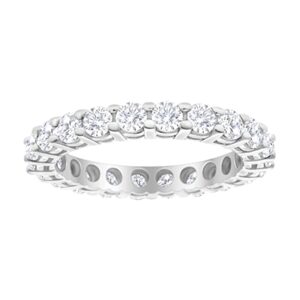 2 carat (ctw) 14k white gold round diamond ladies eternity wedding anniversary stackable ring band ultra premium collection