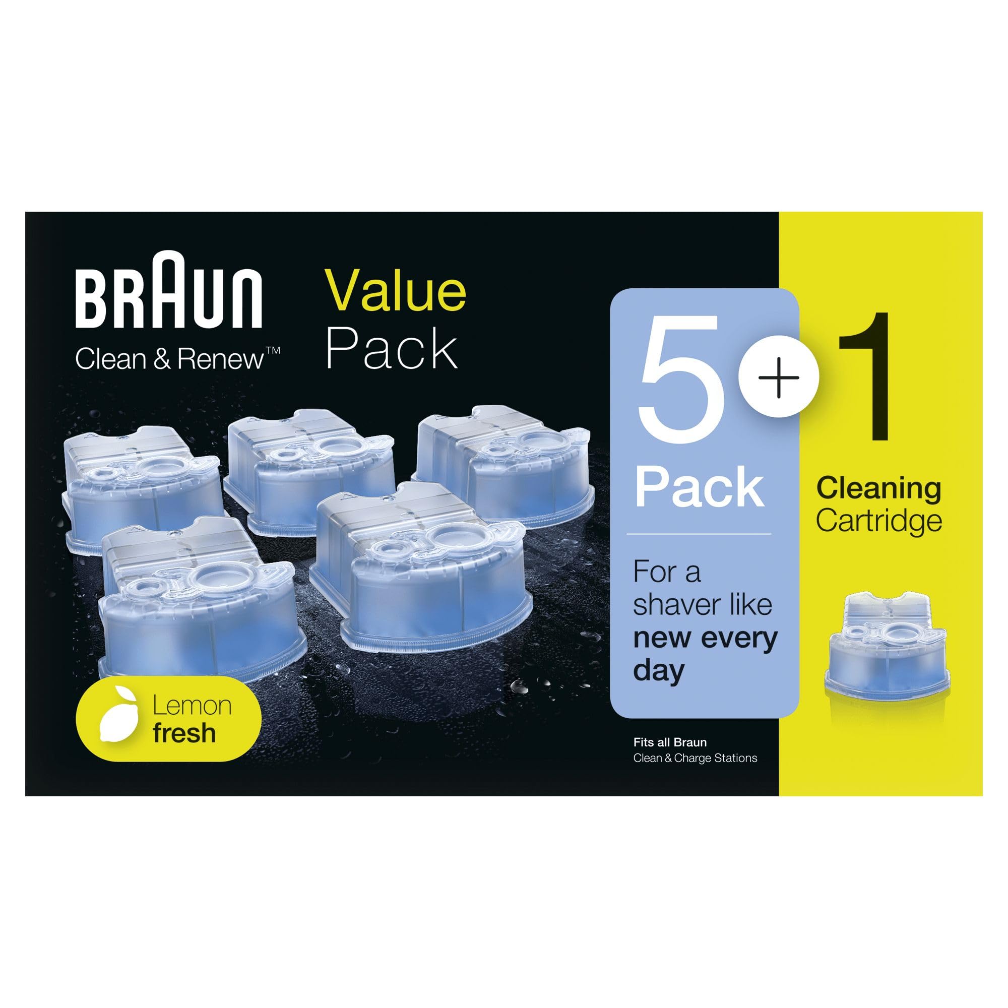 Braun CCR5+1 Clean & Renew Cleaning Cartridge, 6 Piece