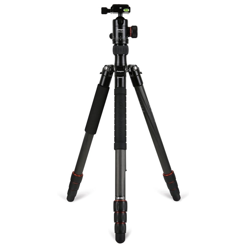 Fotopro X-Go Chameleon 4-Section Aluminum Tripod with FPH-52Q Ball Head, Black