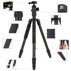 Fotopro X-Go Chameleon 4-Section Aluminum Tripod with FPH-52Q Ball Head, Black