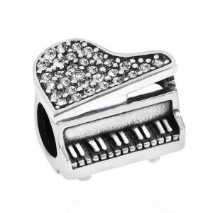 abun music piano charms 925 sterling silver birthstone crystal charms for 3mm snake chain bracelets (clear)