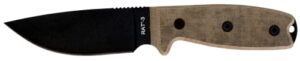 ontario knife company 8665 rat-3 plain edge with black nylon sheath, black/tan, one size