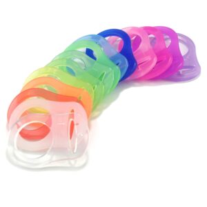 Silicone Adapter Rings Holder for Button Style MAM Nuk Baby Pacifier Soother Teething Ribbon BPA Free Mix Colors Pack of 10