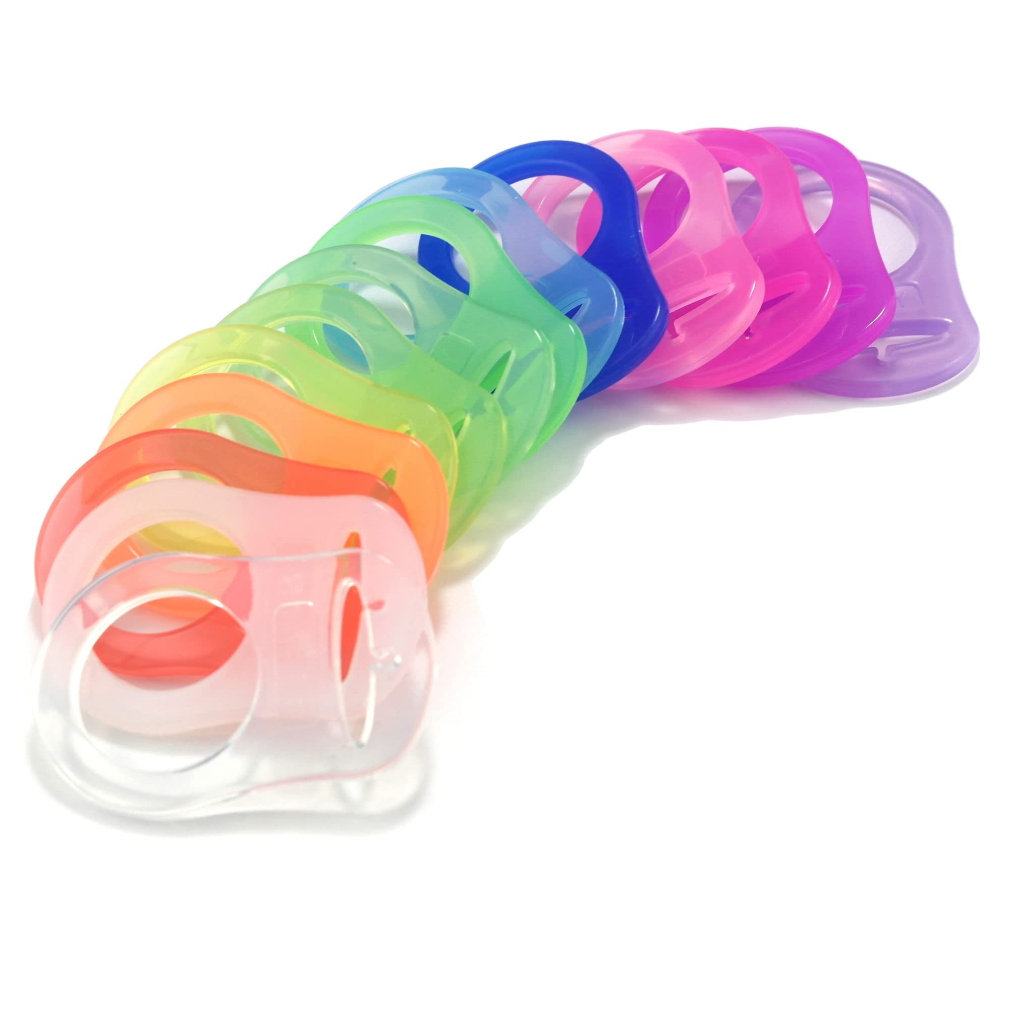 Silicone Adapter Rings Holder for Button Style MAM Nuk Baby Pacifier Soother Teething Ribbon BPA Free Mix Colors Pack of 10