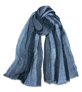 gerinly cotton-linen scarves mens stripe crinkle long scarf european neck wrap bufanda de hombres fashion (blue)