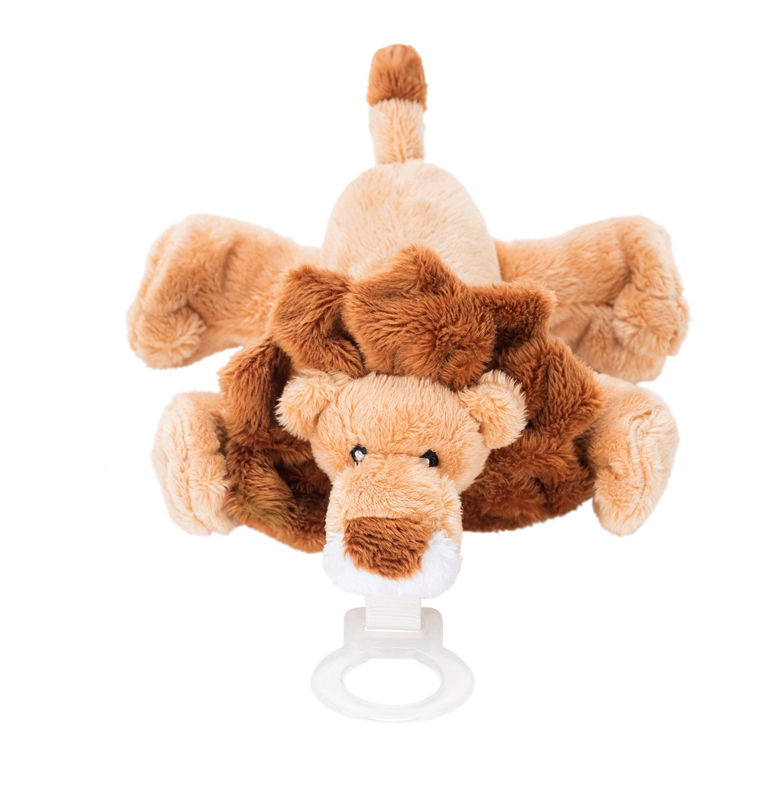 Nookums Paci-Plushies Buddies - Lion Pacifier Holder - Adapts to Name Brand Pacifiers, Suitable for All Ages, Plush Toy includes Detachable Pacifier