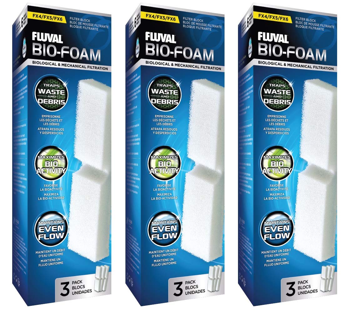 Fluval (9 Pack) FX5 Filter Foam Block, 3 Packages with 3 Filters Each