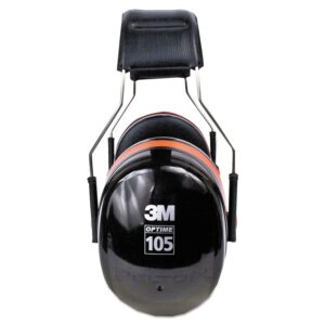 3M H10A Peltor Optime 105 High Performance Ear Muffs, Black/Red, One Pair