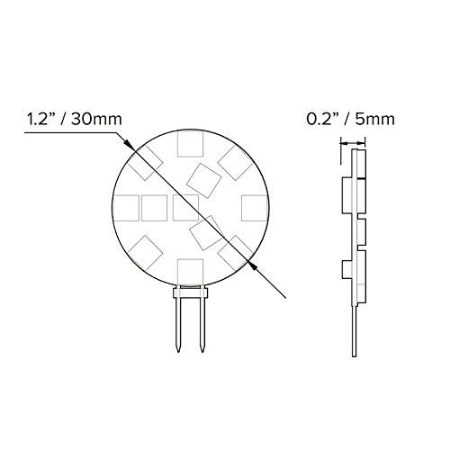 Dream lighting LED 12Volt G4 Replacement Bulb / JC10 for RV Automotive Boat Interior Dome Light Under Cabinet Light—Bi-Pin, Dimmable Pure White Light, Pack of 6