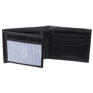 Tommy Hilfiger Men's Leather Wallet-Bifold with RFID Blocking Protection, Charcoal, One Size