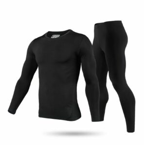 9m men's ultra soft thermal underwear base layer long johns set with fleece lined, black, small