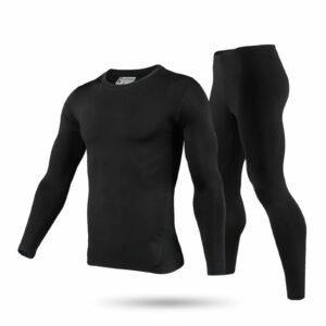 9M Men's Ultra Soft Thermal Underwear Base Layer Long Johns Set with Fleece Lined, Black, Small