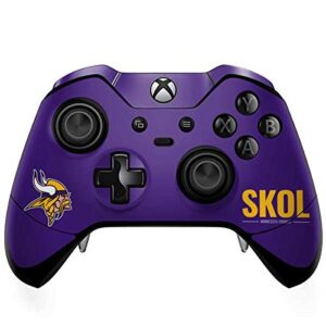 skinit decal gaming skin compatible with xbox one elite controller - officially licensed nfl minnesota vikings team motto design