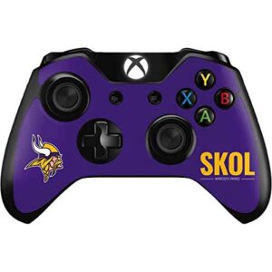 skinit decal gaming skin compatible with xbox one controller - officially licensed nfl minnesota vikings team motto design