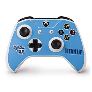 skinit decal gaming skin compatible with xbox one s controller - officially licensed nfl tennessee titans team motto design