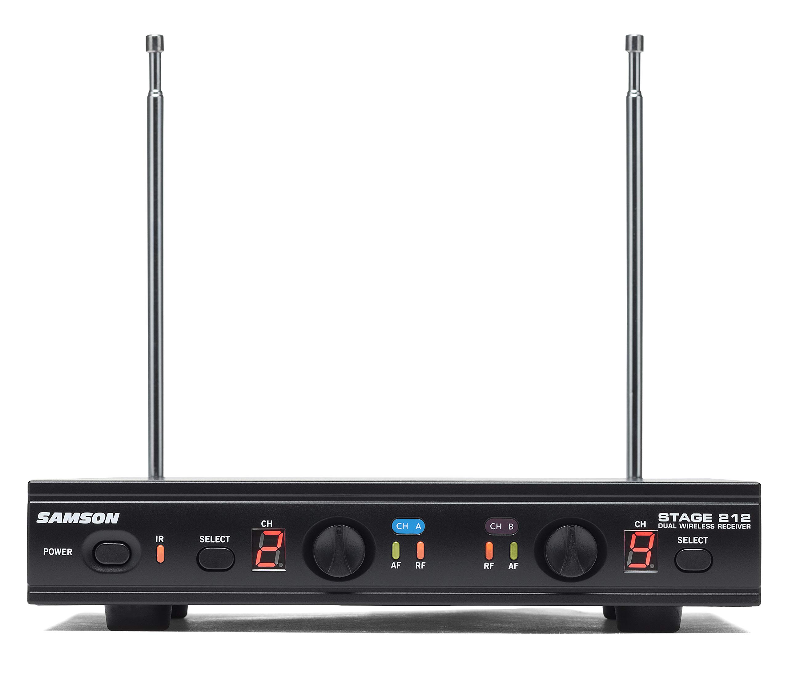 Samson Stage 212 Dual Vocal VHF Frequency Agile Wireless System (2) Q6 Dynamic Mics