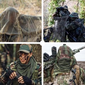 HYOUT Tactical Military Neck Scarves Woodland Camo Scarf Sniper Veil Desert Shemagh for Wargame Outdoor Sports