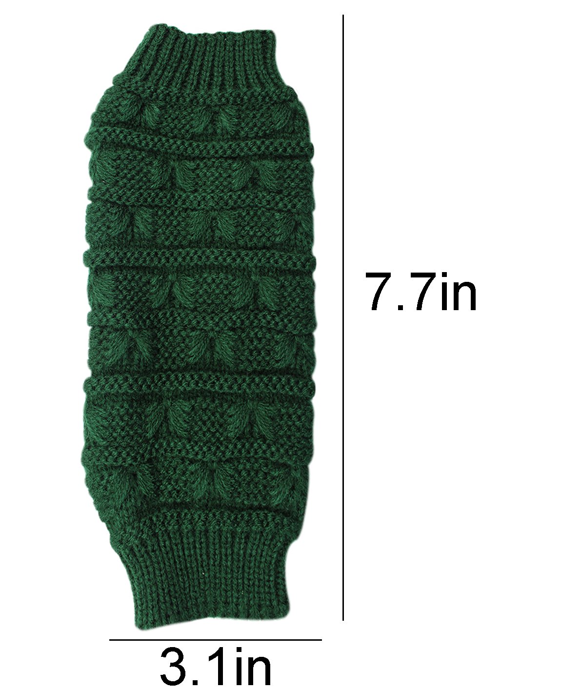 Women Winter Fingerless Gloves Crochet Knit Arm Warmers Mittens with Thumb Hole,Khaki