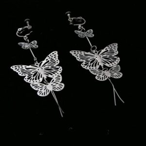 FXmimior Fashion Women Earrings Vintage Silver Butterfly Long Bohemian Long Chain Drop Dangle Earrings Jewelry for Women and Girls