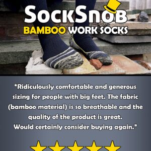 Mens Anti Sweat Moisture Wicking Summer Bamboo Work Socks for Steel Toe Boots (7-12 US, 3 Pack (BWS))