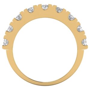 1.44 ct Round Cut Clear Simulated Diamond 14k Yellow Gold Stackable Wedding Engagement Designer Anniversary Ring Band Sz 7.5