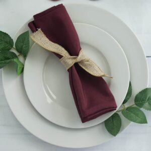 Tableclothsfactory 20x20 Burgundy Wholesale Polyester Linen Napkins for Wedding Birthday Party Tableware - 5 PCS