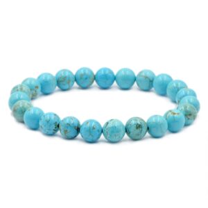 ad beads natural gemstone round beads stretch bracelet healing reiki 8mm (blue turquoise)