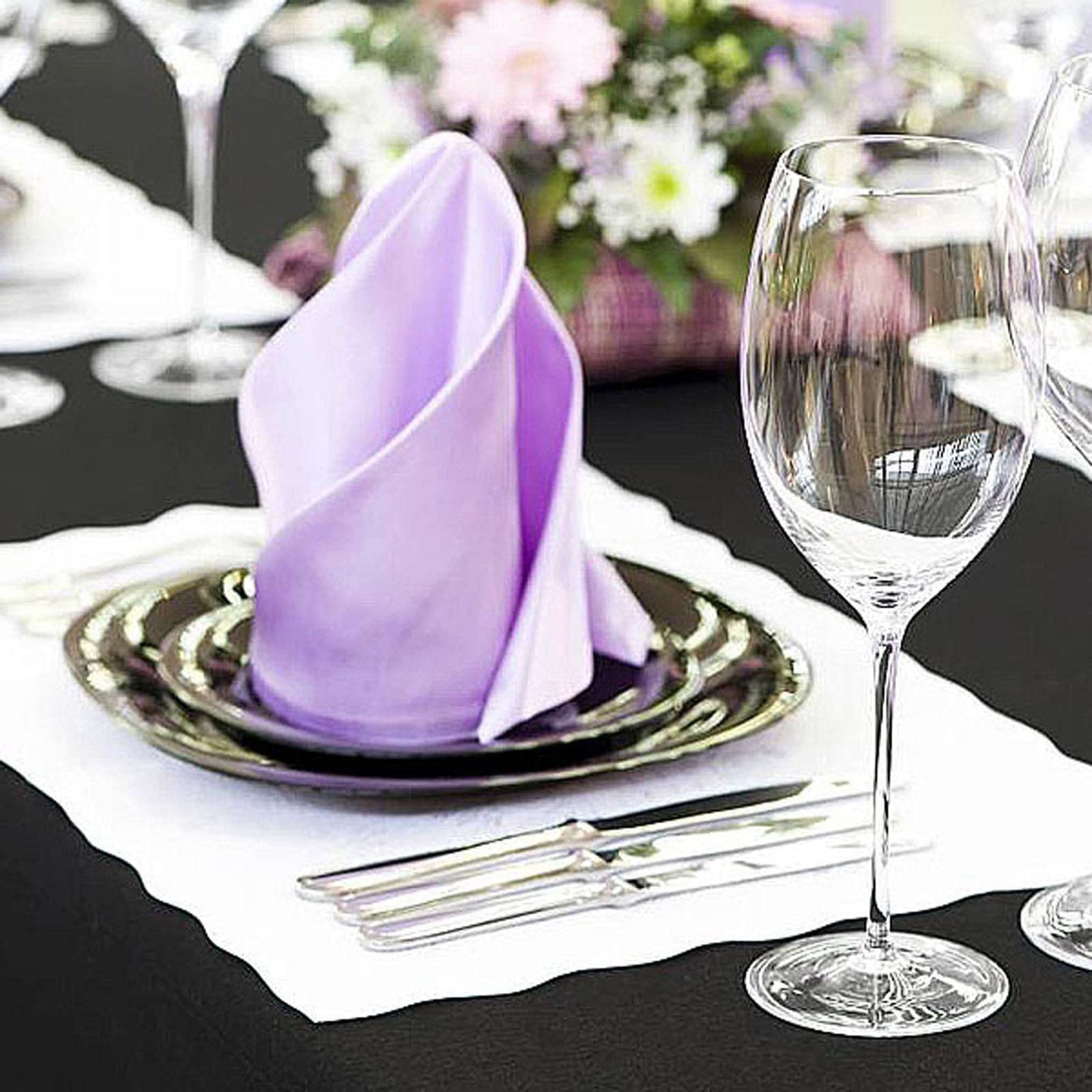 Tableclothsfactory 20x20 Lavender Wholesale Polyester Linen Napkins for Wedding Birthday Party Tableware - 5 PCS