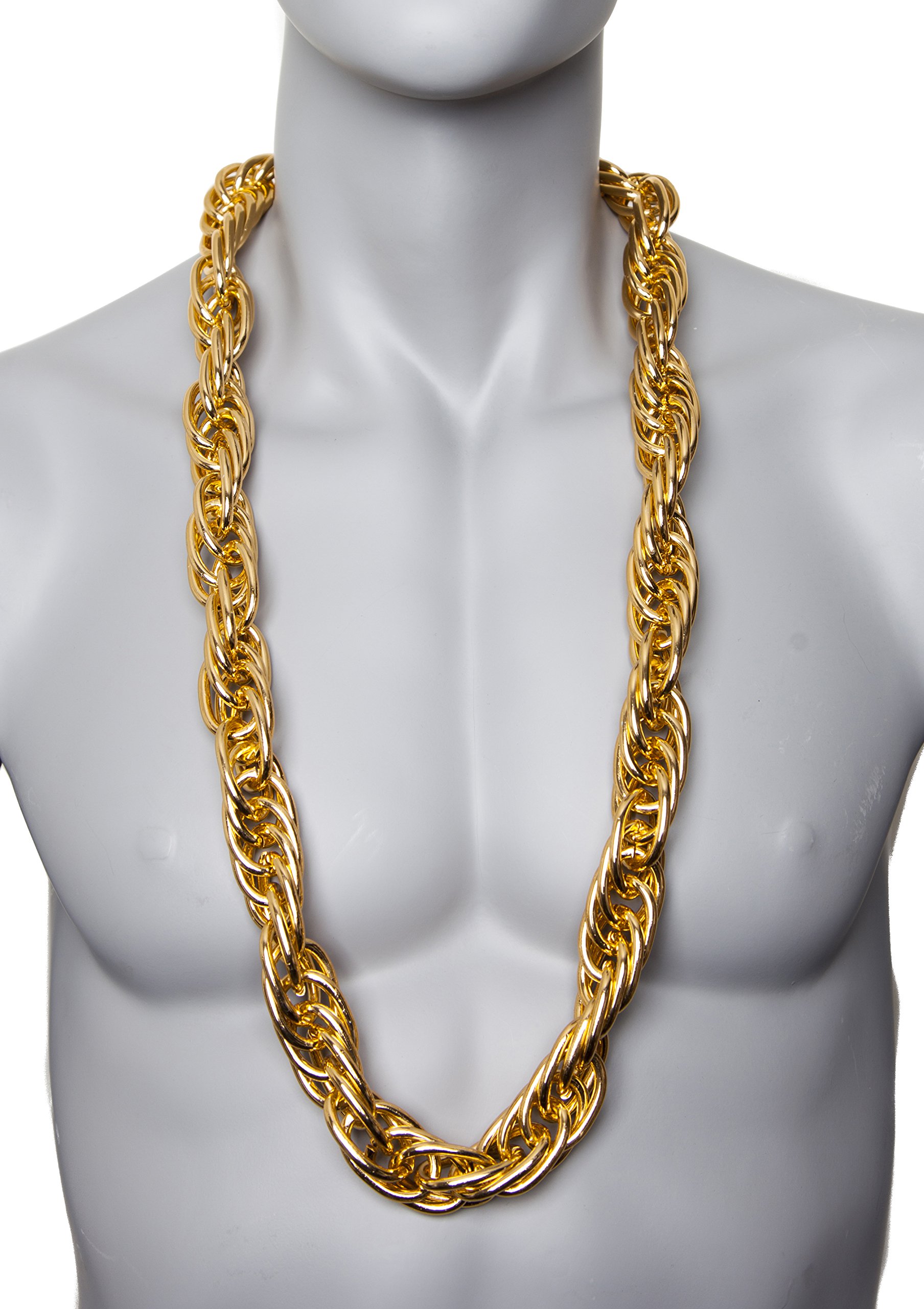 Arsimus 40-Inch Heavy Gold Dookie Chain for 80s and 90s Rapper Costume