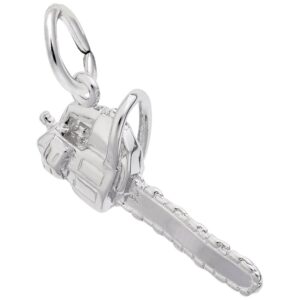 chainsaw charm in sterling silver, charms for bracelets and necklaces