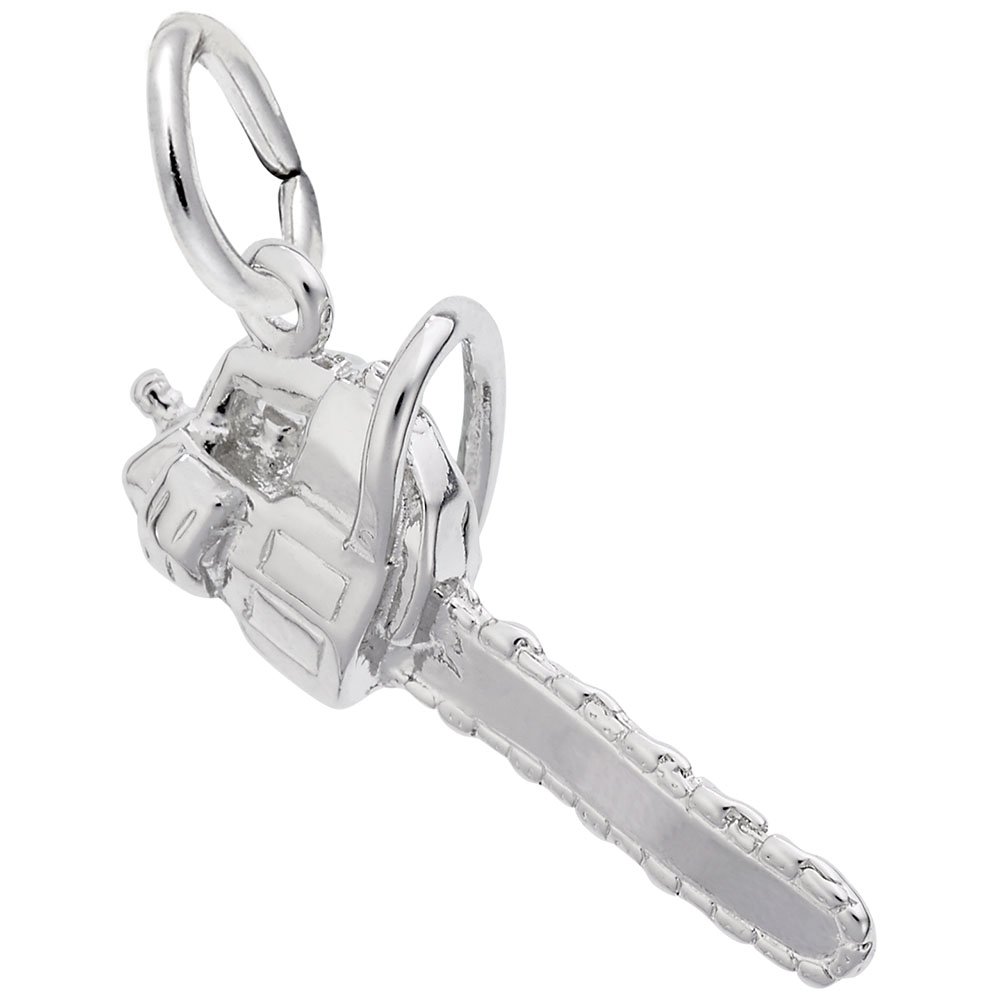 Chainsaw Charm In Sterling Silver, Charms for Bracelets and Necklaces