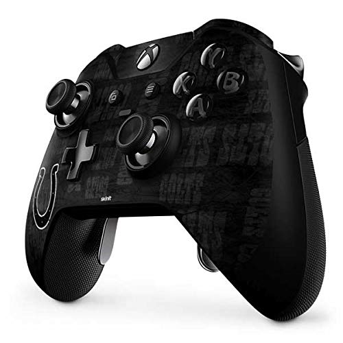 Skinit Decal Gaming Skin Compatible with Xbox One Elite Controller - Officially Licensed NFL Indianapolis Colts Black & White Design