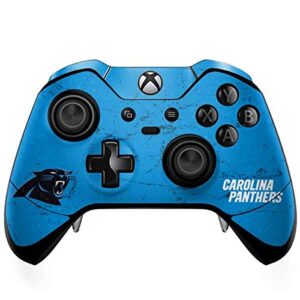 skinit decal gaming skin compatible with xbox one elite controller - officially licensed nfl carolina panthers distressed alternate design