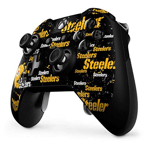 Skinit Decal Gaming Skin compatible with Xbox One Elite Controller - Officially Licensed NFL Pittsburgh Steelers - Blast Dark Design