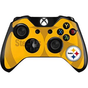 skinit decal gaming skin compatible with xbox one controller - officially licensed nfl pittsburgh steelers double vision design