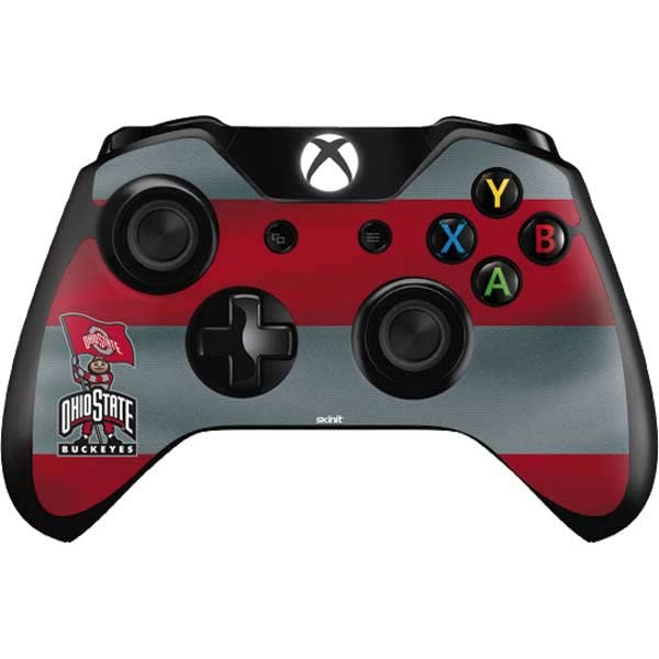 Skinit Decal Gaming Skin Compatible with Xbox One Controller - Officially Licensed Ohio State University OSU Ohio State Buckeyes Flag Design