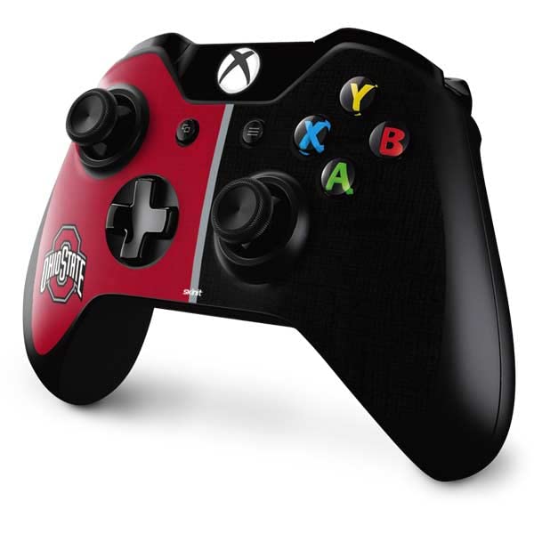 Skinit Decal Gaming Skin compatible with Xbox One Controller - Officially Licensed Ohio State University OSU Ohio State Buckeyes Split Design