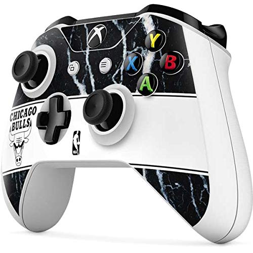 Skinit Decal Gaming Skin Compatible with Xbox One S Controller - Officially Licensed NBA Chicago Bulls Marble Design