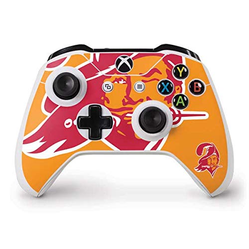 Skinit Decal Gaming Skin compatible with Xbox One S Controller - Officially Licensed NFL Tampa Bay Buccaneers Retro Logo Design