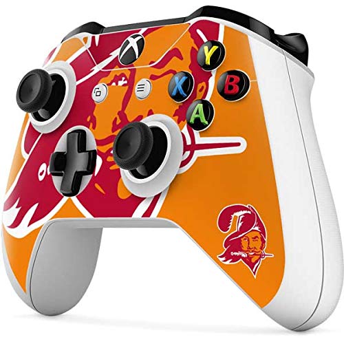 Skinit Decal Gaming Skin compatible with Xbox One S Controller - Officially Licensed NFL Tampa Bay Buccaneers Retro Logo Design