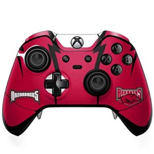 skinit decal gaming skin compatible with xbox one elite controller - officially licensed college arkansas razorbacks design