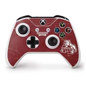 Skinit Decal Gaming Skin compatible with Xbox One S Controller - Officially Licensed College Mississippi State Bulldogs Distressed Design