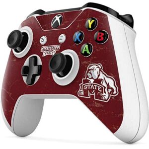 Skinit Decal Gaming Skin compatible with Xbox One S Controller - Officially Licensed College Mississippi State Bulldogs Distressed Design