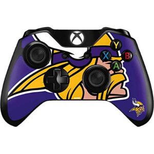 skinit decal gaming skin compatible with xbox one controller - officially licensed nfl minnesota vikings retro logo design