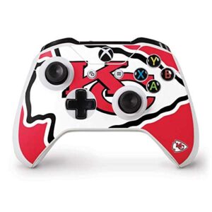 skinit decal gaming skin compatible with xbox one s controller - officially licensed nfl kansas city chiefs large logo design