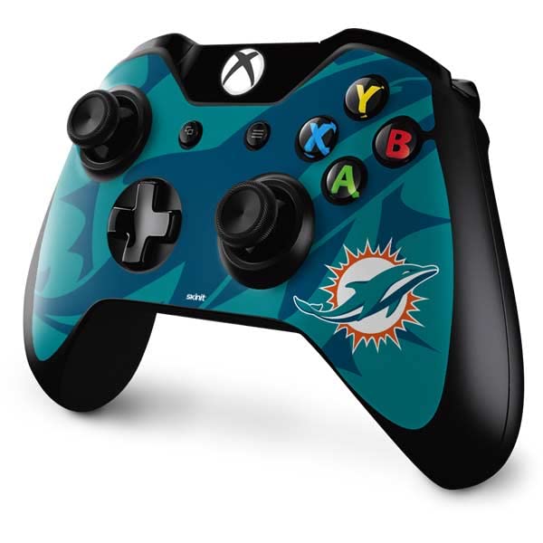 Skinit Decal Gaming Skin compatible with Xbox One Controller - Officially Licensed NFL Miami Dolphins Double Vision Design