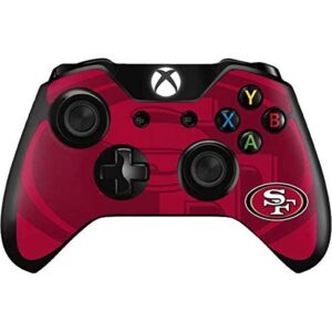 skinit decal gaming skin compatible with xbox one controller - officially licensed nfl san francisco 49ers double vision design