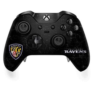 skinit decal gaming skin compatible with xbox one elite controller - officially licensed nfl baltimore ravens - alternate distressed design