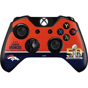 skinit decal gaming skin compatible with xbox one controller - officially licensed nfl denver broncos super bowl 50 champions design