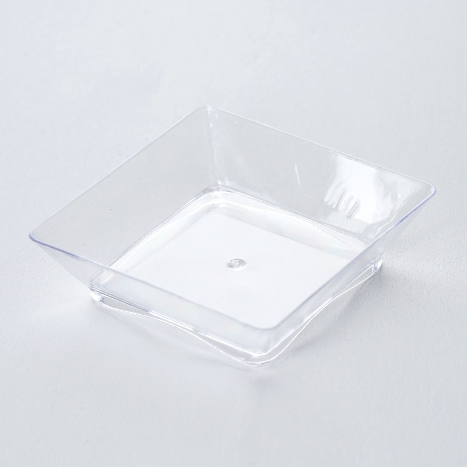 TABLECLOTHSFACTORY 250Pcs - Clear 2.25" x 2.25" Appealing Mini Square Disposable Plastic Dessert Plate